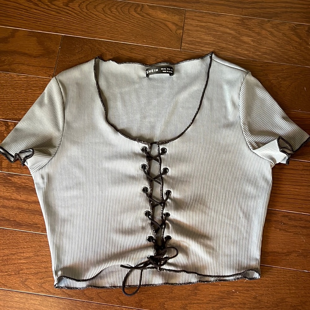 SHEIN Laceup Baby Tee